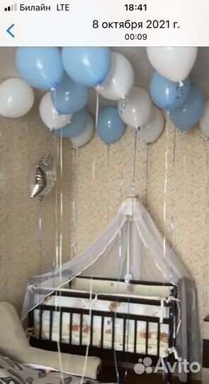Кровать с балдахином, матрасом, бортиками