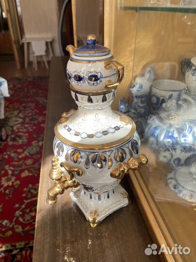 Сувенирный самовар СССР гжель