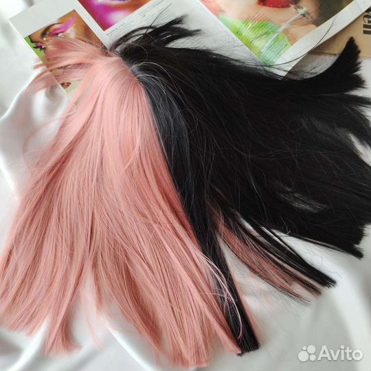 Парик цветной короткий с челкой #А2