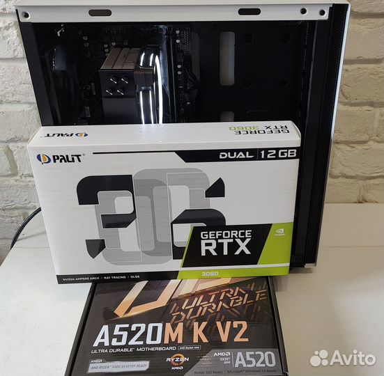 Игровой пк RTX 3060 12Gb Ryzen 5 5500 16Gb m.2 512