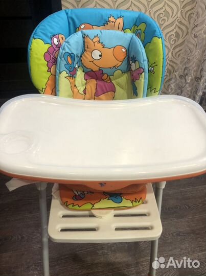 Стульчик для кормления и шезлонг chicco pollу