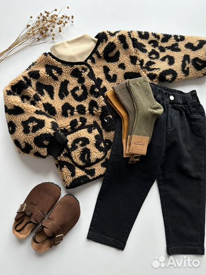 Бомбер плюшевый леопард для девочки zara 110 116