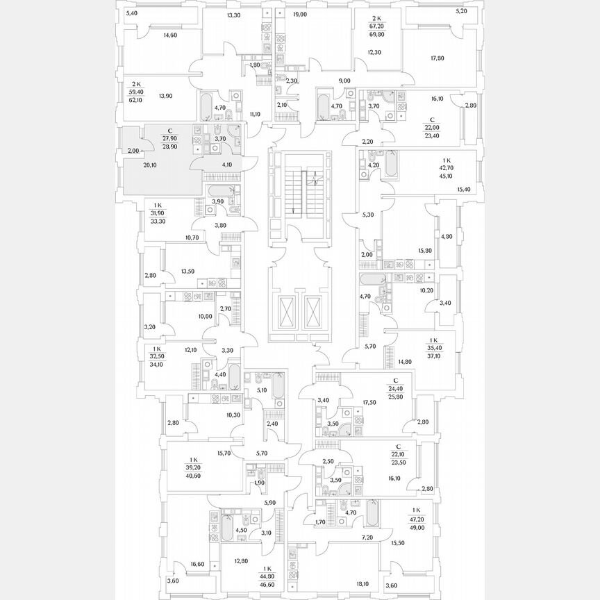 Квартира-студия, 28,7 м², 6/13 эт.