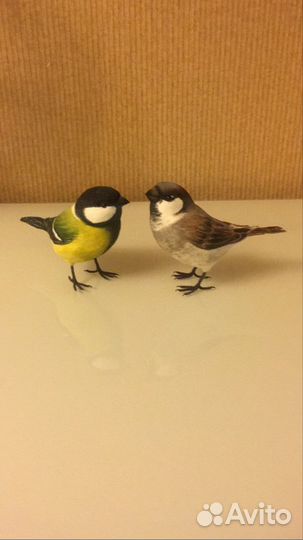 Елочная игрушка, украшение из ваты Синица