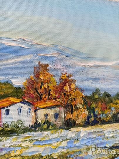 Картина Прованс лаванда пейзаж маслом 25х30см