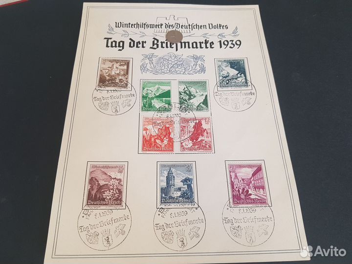 Германия 1939г. Сувенирный лист.сг