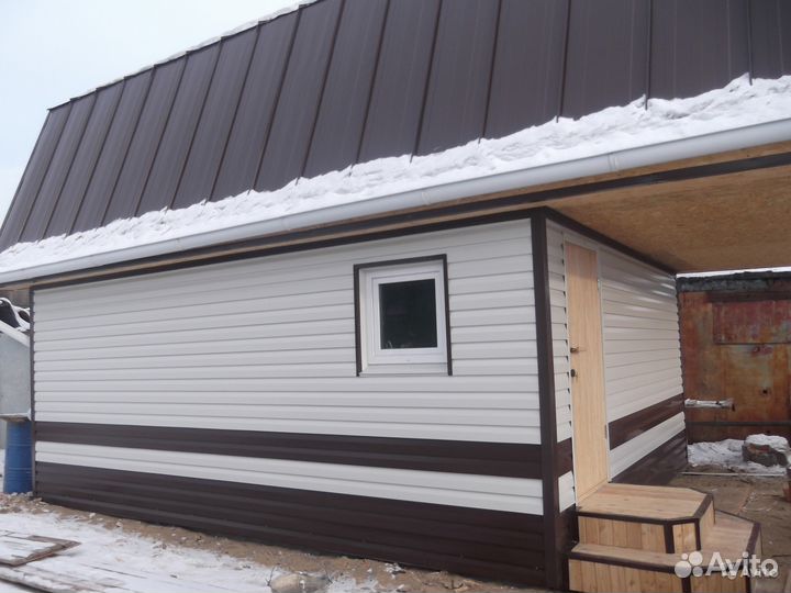 Кровля дома из бруса, фундамент. Заборы