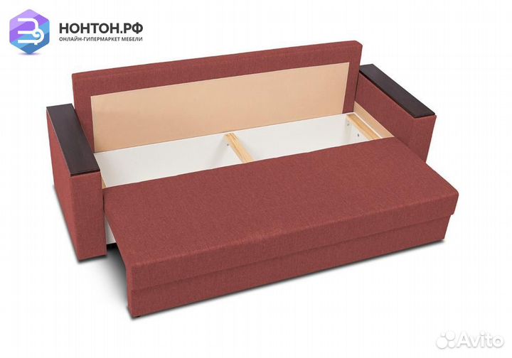 Диван еврокнижка Атланта терракотовый