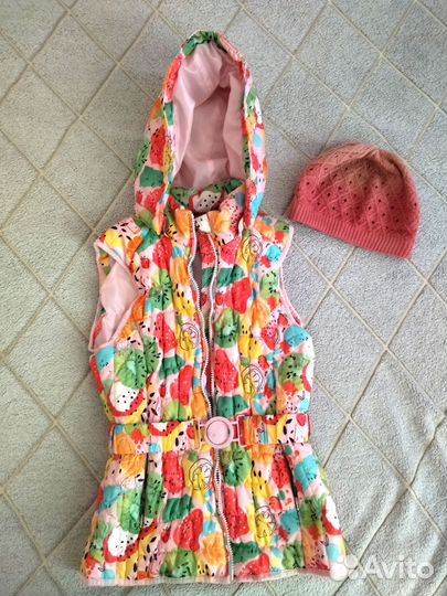 Жилетка на девочку 9-11 лет и шапочка