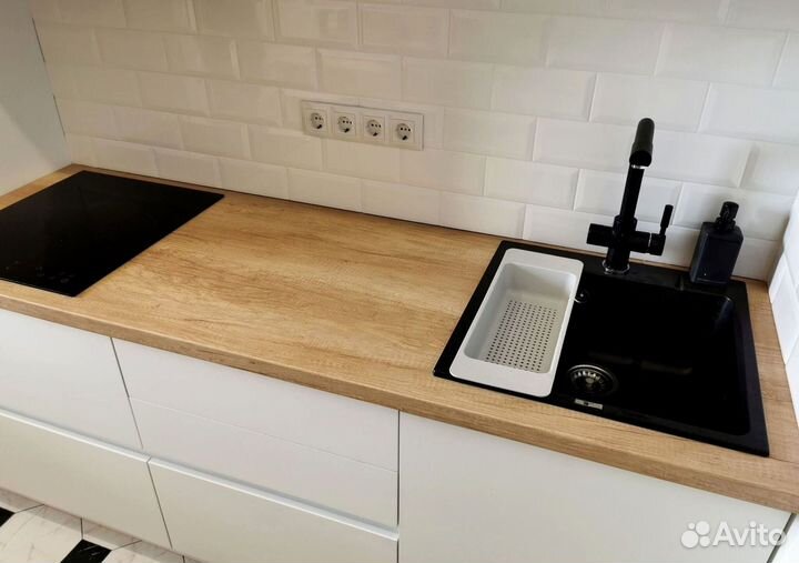 Прямая кухня с мдф фасадами