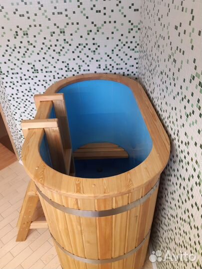 Купель деревянная с пластиковой вставкой