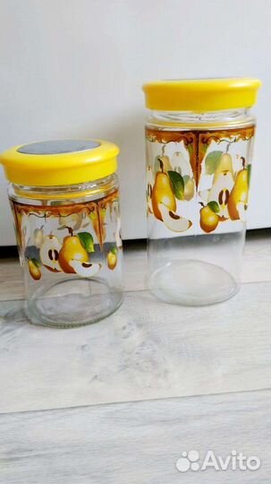 Банка для сыпучих продуктов, 1,75 и 1,25 мл стекло