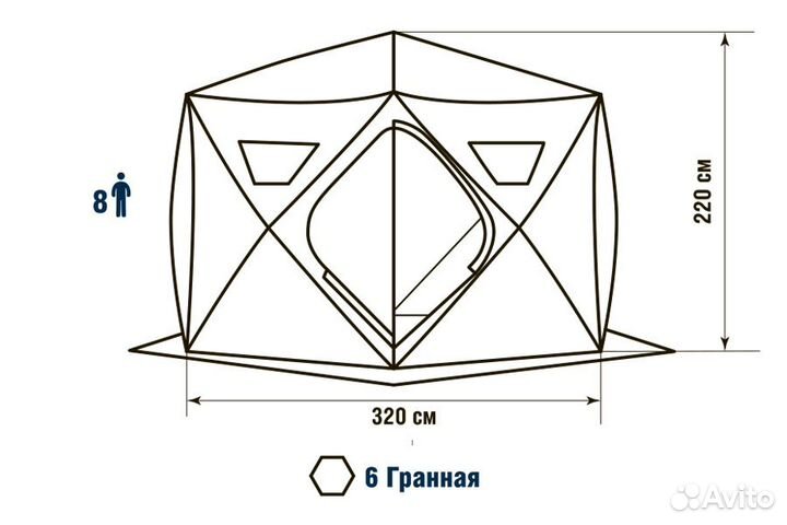 Палатка зимняя higashi Winter Camo Sota 360*360*21