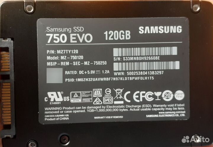 SSD Samsung Evo 750 120Gb