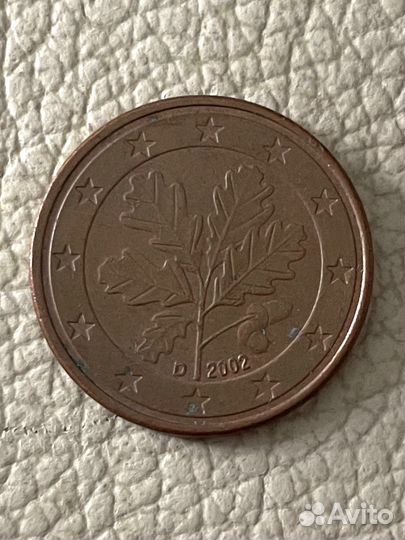 Монета 5 центов Германия 2002
