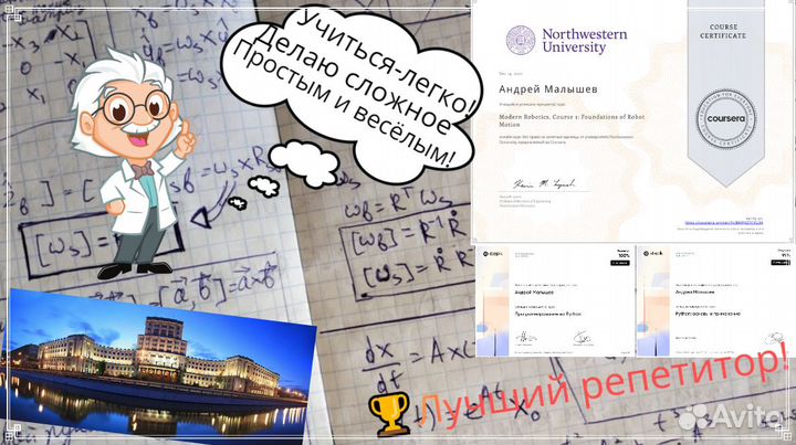 Репетитор подготовка алгебра физика информатика