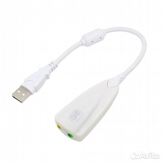 Внешняя звуковая карта 5HV2 USB 7.1, 3,5 мм., белы