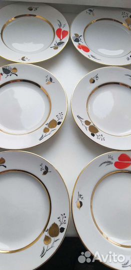 Сервиз чайный Алый цветок 6/21, фарфор лфз