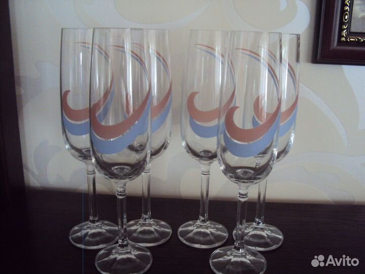 Фужеры Bohemia Чехословакия Винтаж 6 шт
