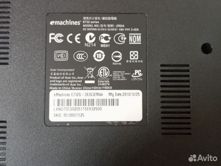 Ноутбук emachines e732g