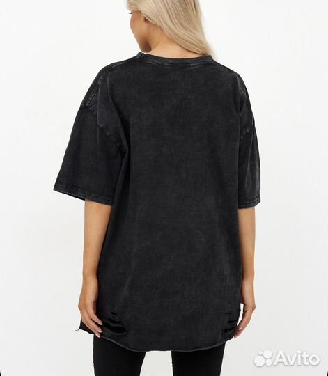 Женская футболка длинная оверсайз