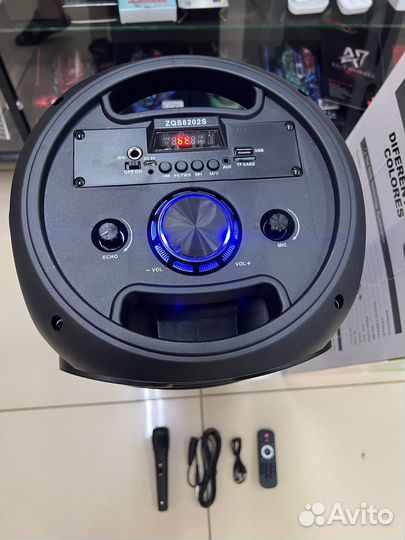 Колонка блютус большая мощная с караоке ZQS8202s