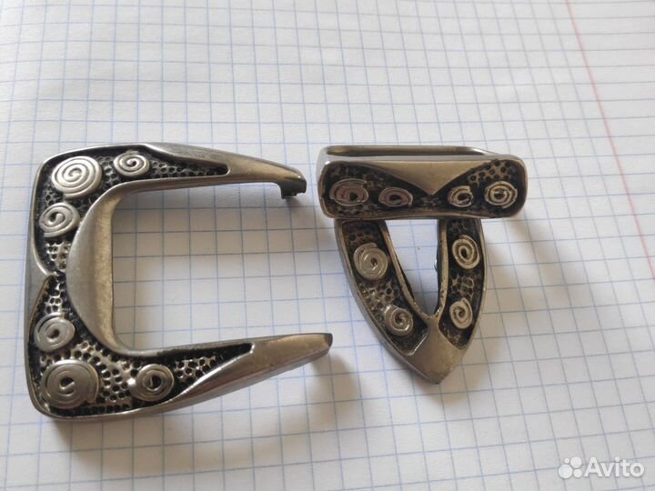 Фурнитура для мужского ремня, латунь, серебро