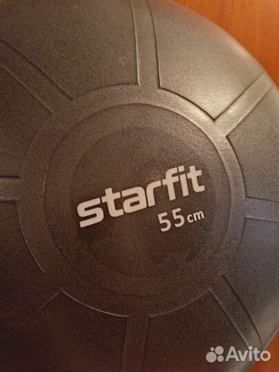 Фитбол 55см starfit чёрный фитнес мяч шар
