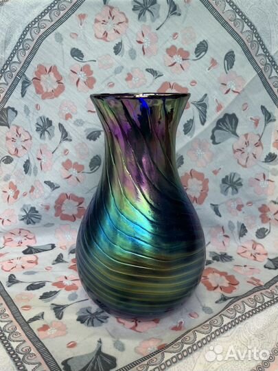 Ваза Летц Ирризированное стекло Кобальт