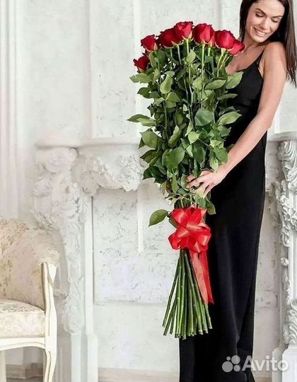 Высокие метровые розы Букеты Доставка