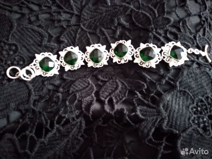 Браслет серебряный с тонир.кварцем 925, 22 см