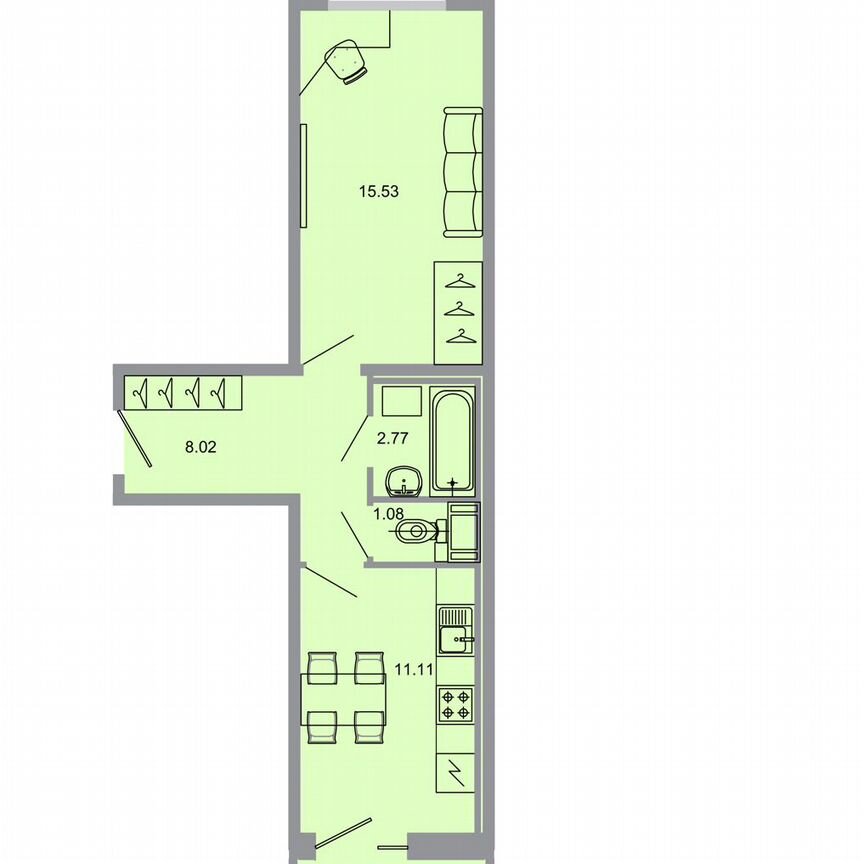 1-к. квартира, 38,8 м², 4/20 эт.