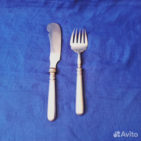Серебро вилка и нож 84 пробы