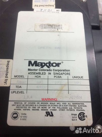 HDD Жесткий диск Maxtor 1991г