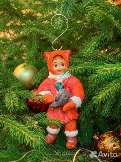 Ватные елочные игрушки СССР лисичка