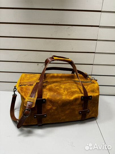 Сумка кожаная дорожная спортивная 50/35/35