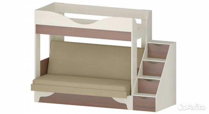 Кровать чердак с диваном