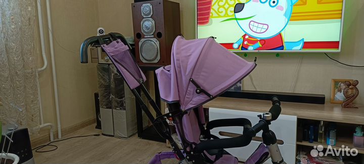 Детский велосипед трехколесный с ручкой