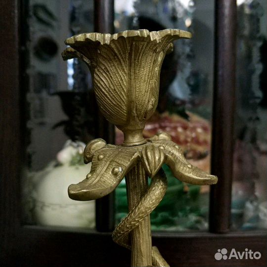 Подсвечники антикварные бронза/позолота