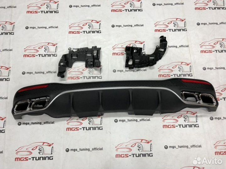 Диффузор с насадками Mercedes GLS 63 AMG хром