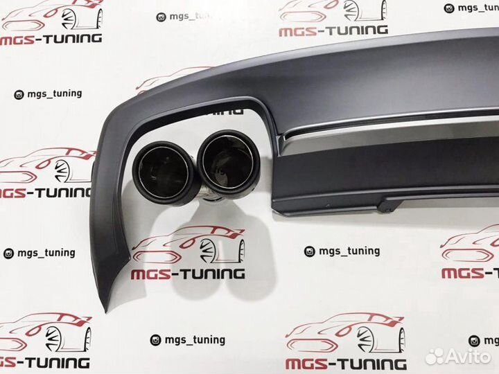 Диффузор + Akrapovic Audi A4 B8 под S-Line