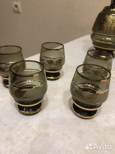 Графин с рюмками богемия