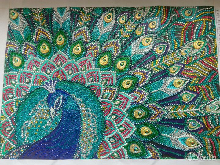 Картина алмазами Павлин