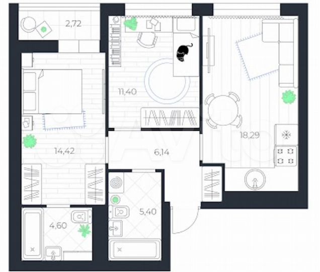 3-к. квартира, 61,6 м², 14/14 эт.