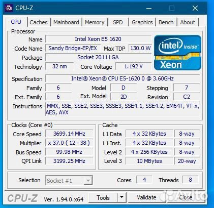 Процессор Intel Xeon E5 1620