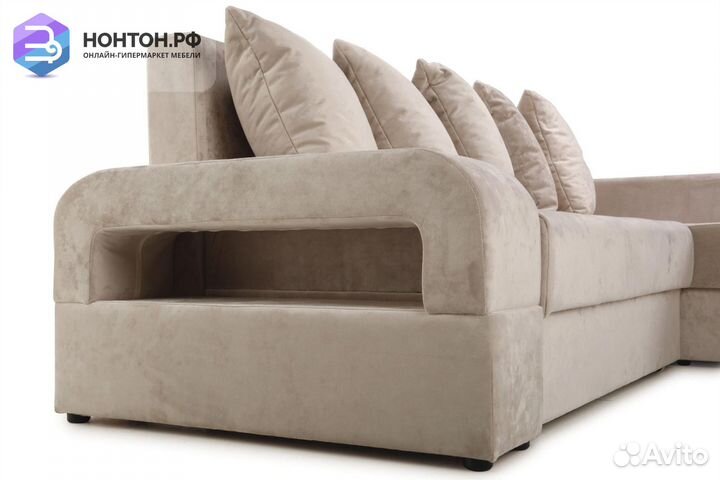 Диван угловой еврокнижка Марго бежевый