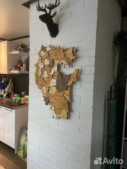 Карта Башкортостана из дерева