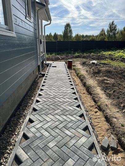 Мощение брусчаткой, камнем, плитами