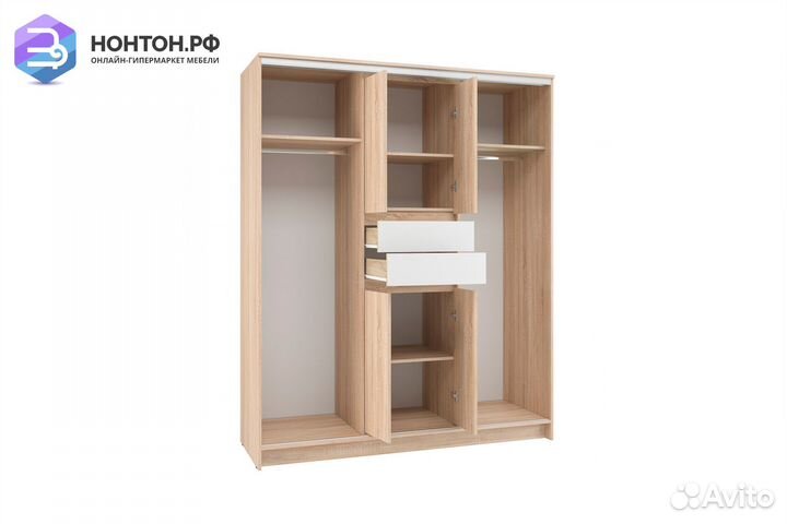 Шкаф-купе Эдем с двумя зеркалами 1.7 м дуб сонома