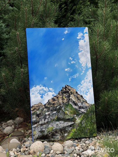 Авторская картина маслом на холсте горный пейзаж